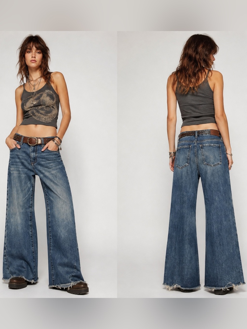 Kut from the Kloth Wide-Leg Blue 70’s Wide Leg Denim Jeans - Picture 8 of 9